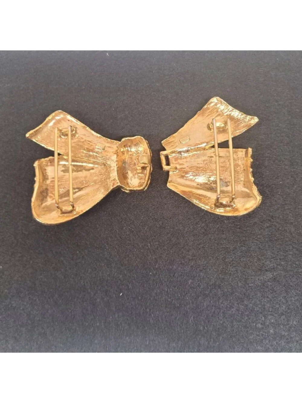 Mimi Di N 2 Piece Bow Belt Buckle 1987 Gold Tone 5 3/4